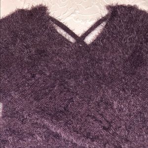 Fuzzy v-neck sweater